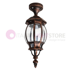 ENEA Plafoniera a Soffitto in Alluminio Lampada per Esterno Classica NERO-RAME