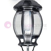 ENEA Plafoniera a Soffitto in Alluminio Lampada per Esterno Classica NERO-ARGENTO