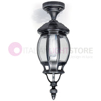 ENEA Plafoniera a Soffitto in Alluminio Lampada per Esterno Classica NERO-ARGENTO