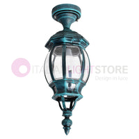 ENEA Plafoniera a Soffitto in Alluminio Lampada per Esterno Classica NERO-VERDE