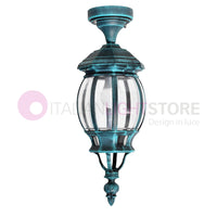 ENEA Plafoniera a Soffitto in Alluminio Lampada per Esterno Classica NERO-VERDE