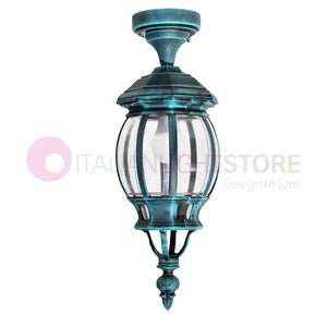ENEA Plafoniera a Soffitto in Alluminio Lampada per Esterno Classica NERO-VERDE