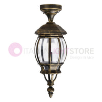 ENEA Plafoniera a Soffitto in Alluminio Lampada per Esterno Classica NERO-ORO