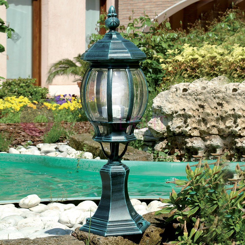 ENEA Luce da cancello in Alluminio Lampada per Esterno Classica NERO-VERDE