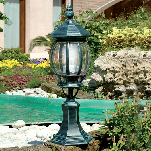 ENEA Luce da cancello in Alluminio Lampada per Esterno Classica NERO-VERDE