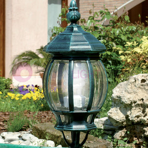 ENEA Luce da cancello in Alluminio Lampada per Esterno Classica NERO-VERDE