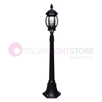 ENEA Lampione a 1 luce h.119 in Alluminio per Esterno Vialetto Giardino NERO