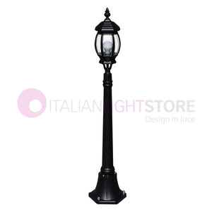 ENEA Lampione a 1 luce h.119 in Alluminio per Esterno Vialetto Giardino NERO
