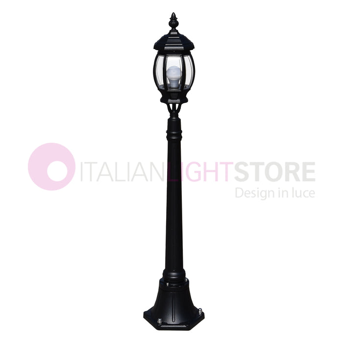 ENEA Lampione a 1 luce h.119 in Alluminio per Esterno Vialetto Giardino NERO