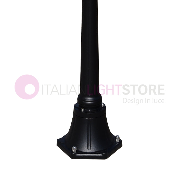 ENEA Lampione a 1 luce h.119 in Alluminio per Esterno Vialetto Giardino NERO