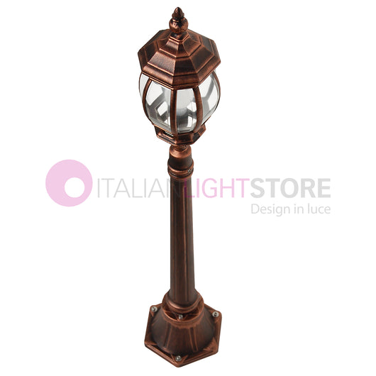 ENEA Lampione a 1 luce h.119 in Alluminio per Esterno Vialetto Giardino NERO-RAME