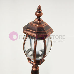 ENEA Lampione a 1 luce h.119 in Alluminio per Esterno Vialetto Giardino NERO-RAME