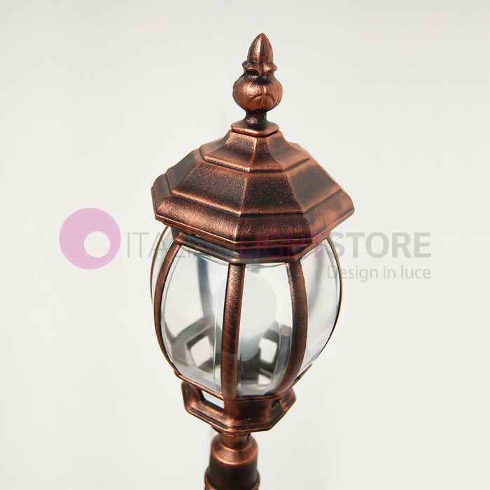 ENEA Lampione a 1 luce h.119 in Alluminio per Esterno Vialetto Giardino NERO-RAME