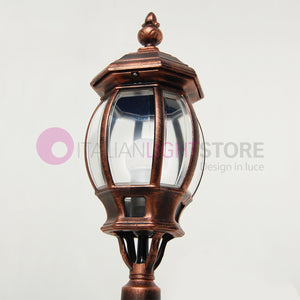 ENEA Lampione a 1 luce h.119 in Alluminio per Esterno Vialetto Giardino NERO-RAME