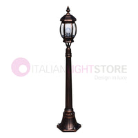 ENEA Lampione a 1 luce h.119 in Alluminio per Esterno Vialetto Giardino NERO-RAME