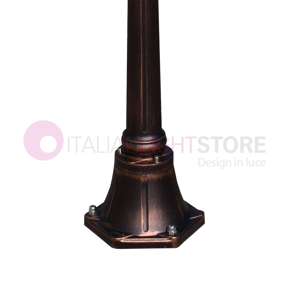 ENEA Lampione a 1 luce h.119 in Alluminio per Esterno Vialetto Giardino NERO-RAME