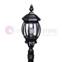 ENEA Lampione a 1 luce h.119 in Alluminio per Esterno Vialetto Giardino NERO-ARGENTO