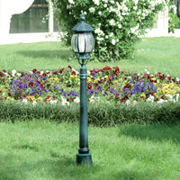 ENEA Lampione a 1 luce h.119 in Alluminio per Esterno Vialetto Giardino NERO-VERDE