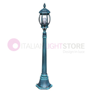 ENEA Lampione a 1 luce h.119 in Alluminio per Esterno Vialetto Giardino NERO-VERDE