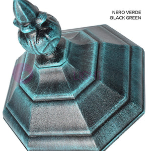 ENEA Lampione a 1 luce h.119 in Alluminio per Esterno Vialetto Giardino NERO-VERDE