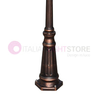 ENEA Lampione a 2 luci h.212 in Alluminio per Esterno Vialetto Giardino NERO-RAME