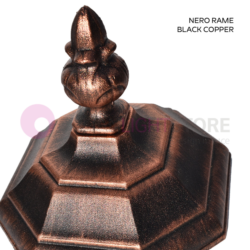 ENEA Lampione a 2 luci h.212 in Alluminio per Esterno Vialetto Giardino NERO-RAME