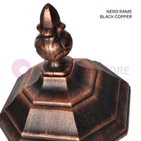 ENEA Lampione a 2 luci h.212 in Alluminio per Esterno Vialetto Giardino NERO-RAME