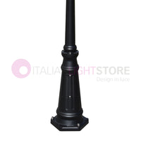 ENEA Lampione a 3 luci h.212 in Alluminio per Esterno Vialetto Giardino NERO