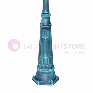 ENEA Lampione a 2 luci h.242 in Alluminio per Esterno Viale Giardino NERO-VERDE