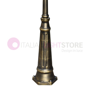 ENEA Lampione a 2 luci h.242 in Alluminio per Esterno Viale Giardino NERO-ORO