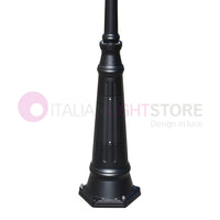 ENEA Lampione a 3 luci h.242 in Alluminio per Esterno Viale Giardino NERO