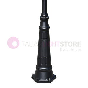 ENEA Lampione a 3 luci h.242 in Alluminio per Esterno Viale Giardino NERO