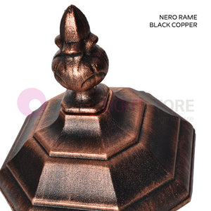 ENEA Lampione a 3 luci h.242 in Alluminio per Esterno Viale Giardino NERO-RAME