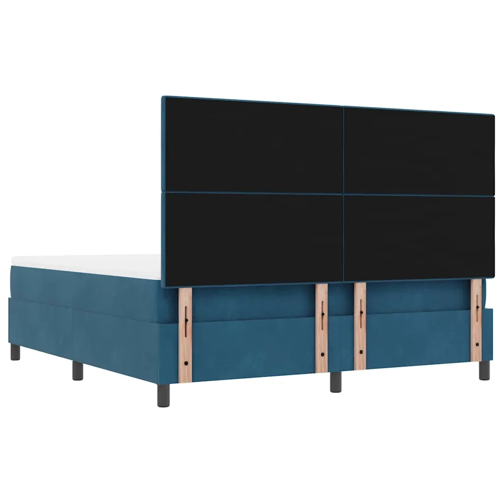 Letto a molle con testiera Blu scuro 200 x 180 cm Velluto 3344532