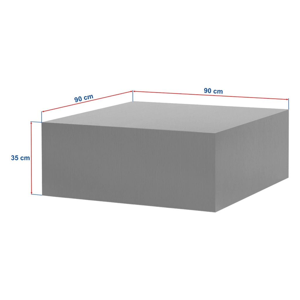 Nofaraka, Tavolino da Salotto Forma Rettangolare, 90x90x35h cm Bianco Marmo