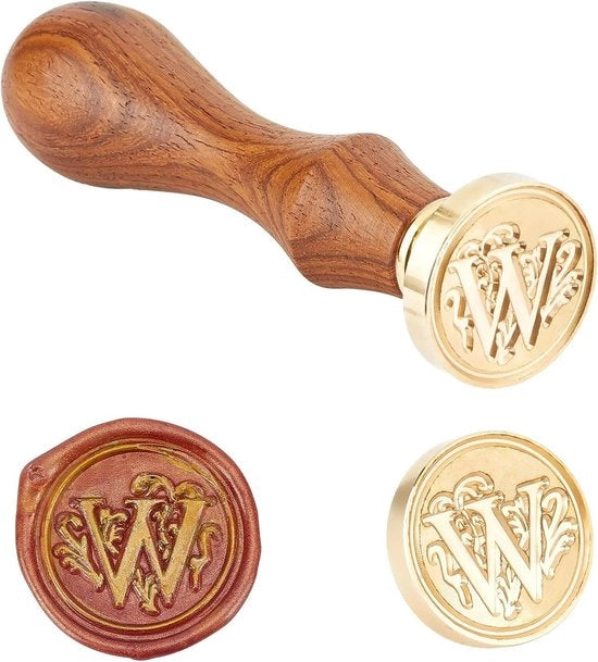 Impostatrice Alfabeto Messing da Assemblare - Sigillo - Manico in Legno - Lettera W - 25 x 14 mm - 75 mm
