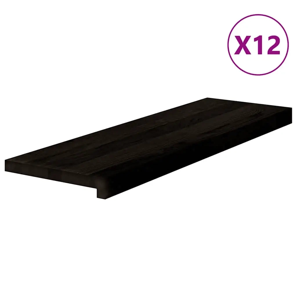 Gradini 12 pz Marrone Scuro 80x25x2 cm Legno Massello Rovere