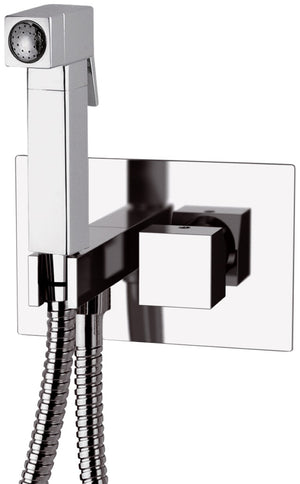 Miscelatore incasso per shut-off con doccetta shut-off, supporto doccia-presa acqua e flessibile.