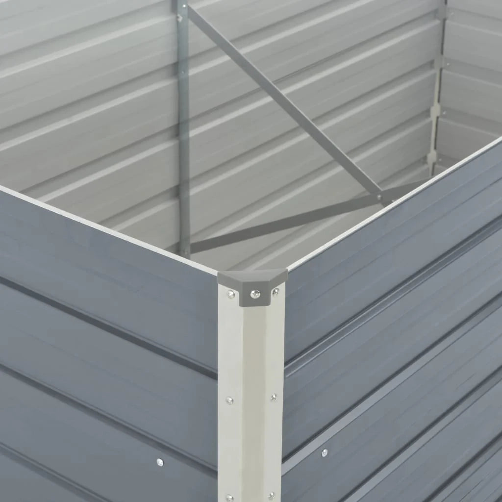 Fioriera 160 x 80 x 45 cm acciaio zincato grigio 02_0000793