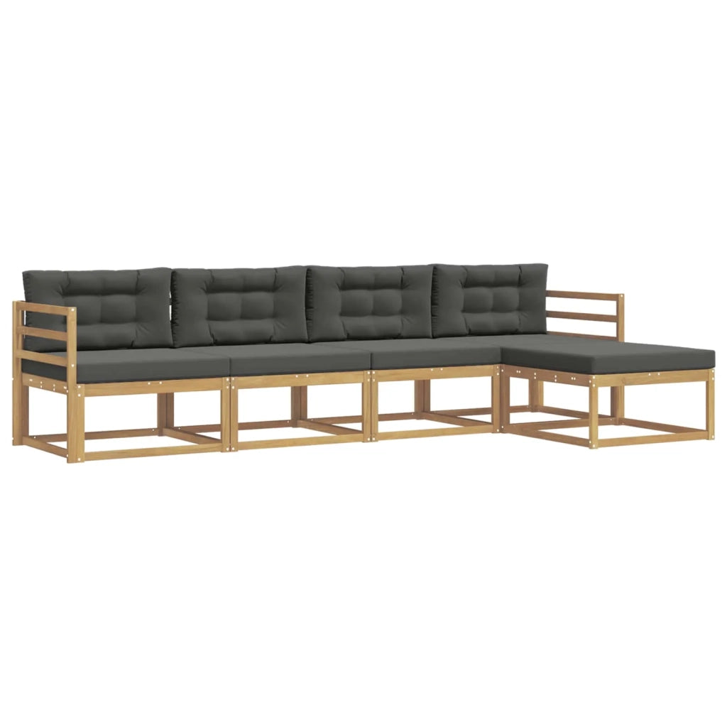 Set di divani da esterno 4 pz Bianco e Antracite Poliestere 3386291