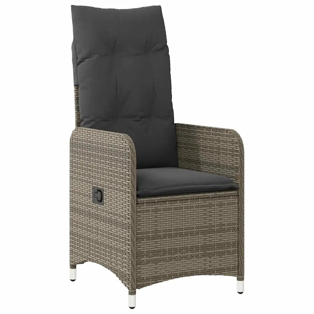 Set da Pranzo per Giardino con cuscino 5 pcs Grigio polyrattan 3379649