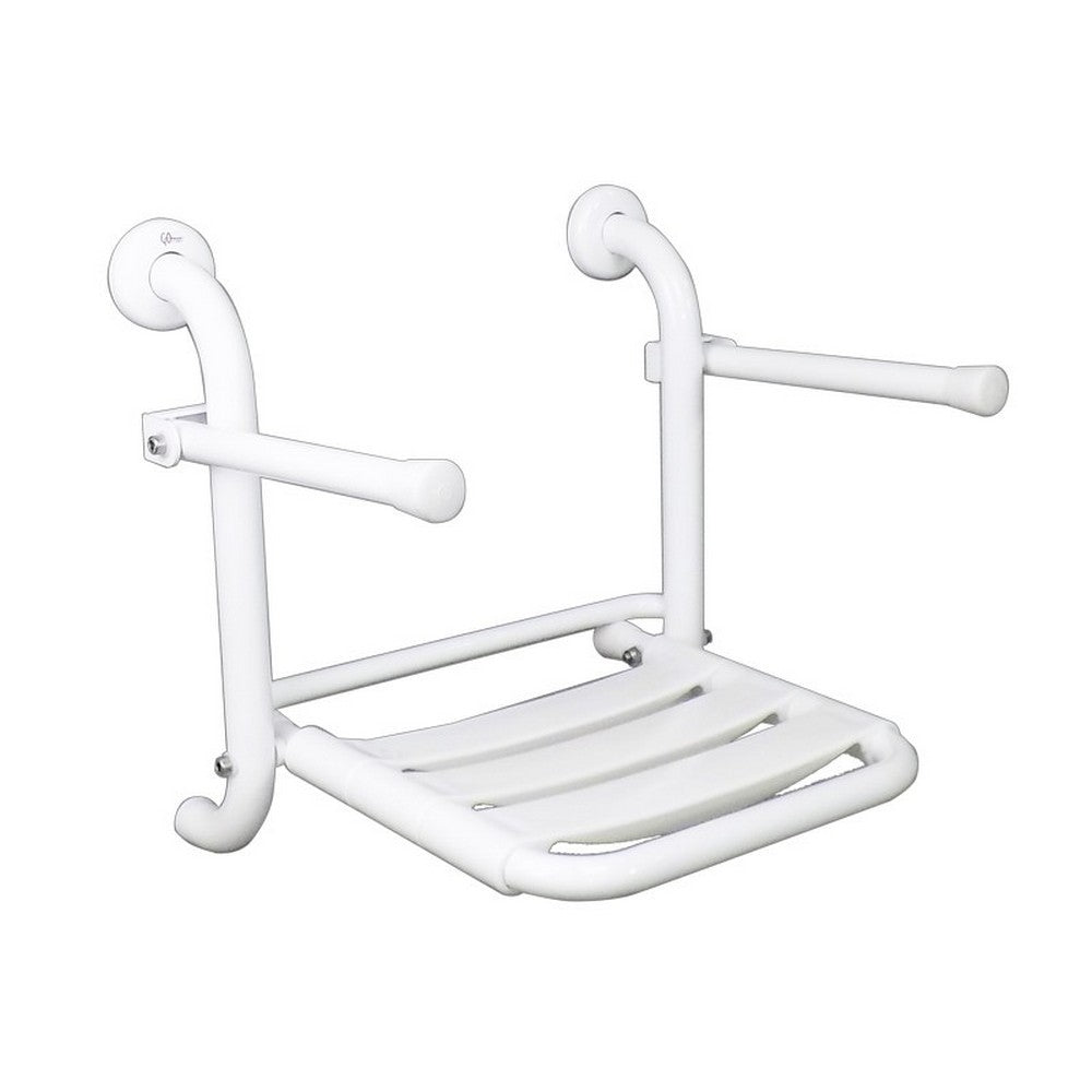 Seggiolino ribaltabile inox con braccioli reclinabili e doghe