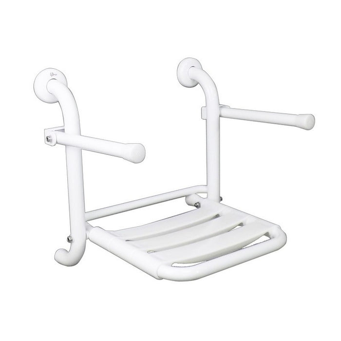 Seggiolino ribaltabile inox con braccioli reclinabili e doghe