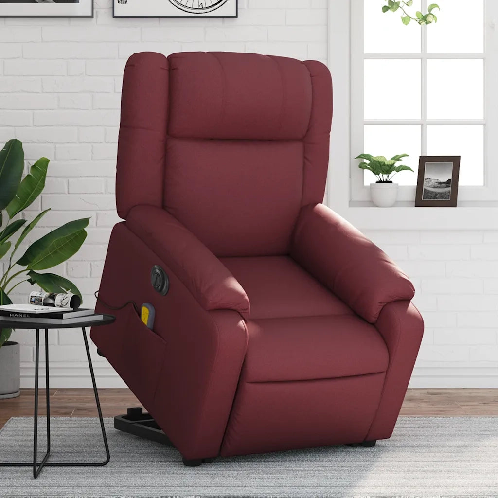 Poltrona Alzapersona Reclinabile Rosso Vino in Similpellecod mxl 109121