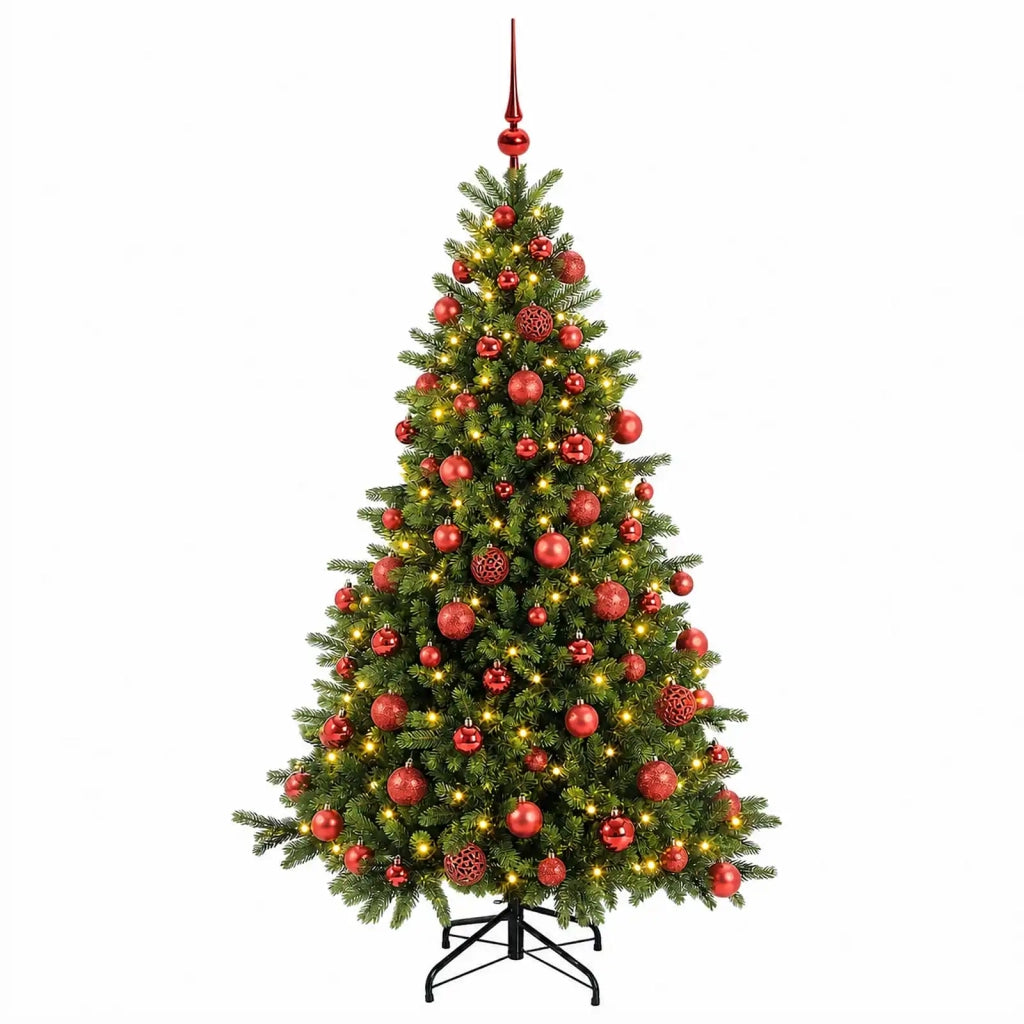 Albero di Natale artificiale con palline 210 cm 300 LED 3466842