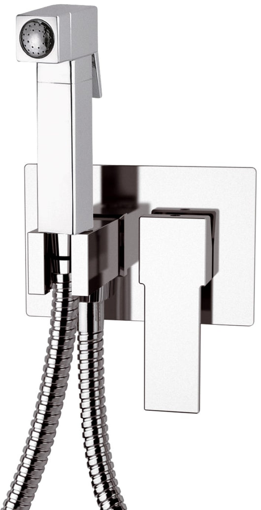 Miscelatore incasso per shut-off con doccetta shut-off , supporto doccia-presa acqua e flessibile doccia.