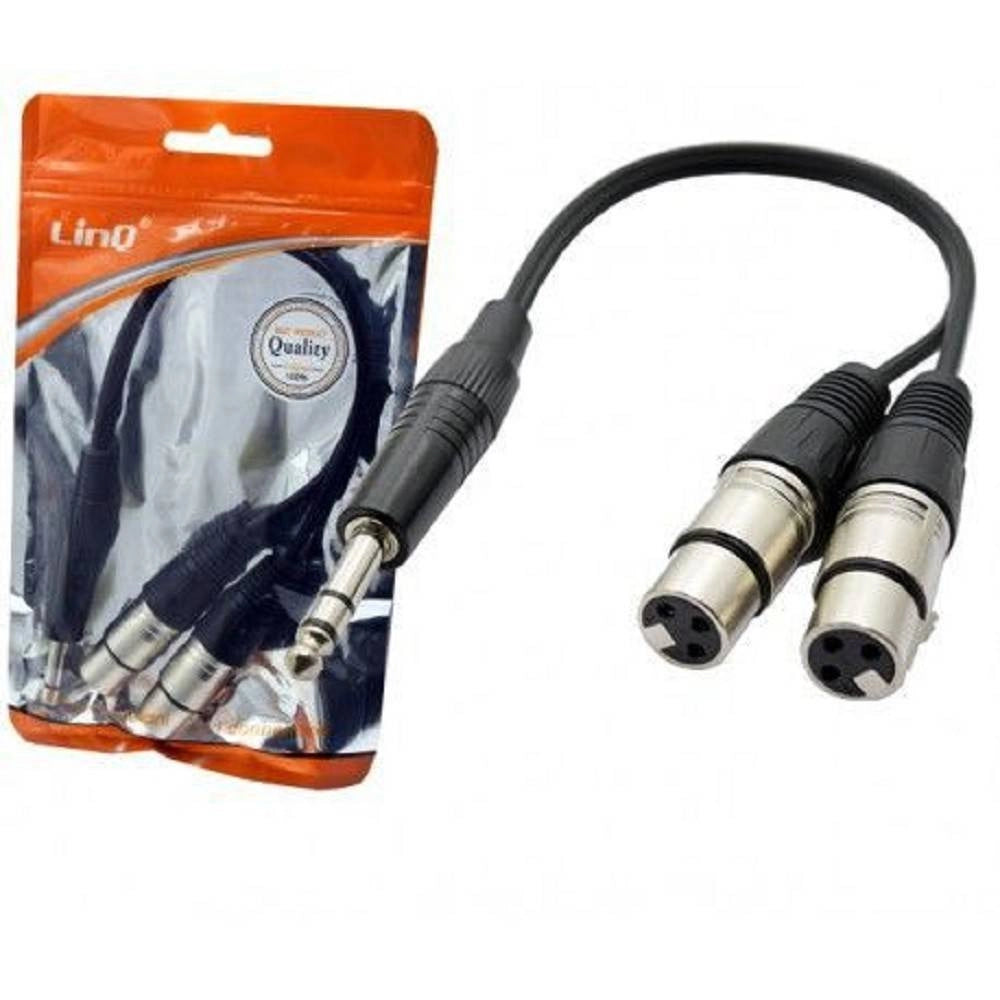 Trade Shop - Cavo Adattatore Audio Jack 6,35mm Maschio Stereo A 2 Xlr Femmina Microfono Kl-9239 -