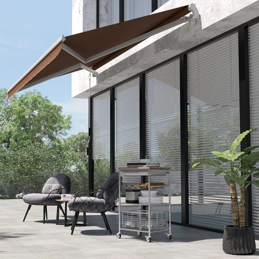 Toldo da Parete con Braccio Articolato ¨C zephmum ¨C Marrone 295x245 cm