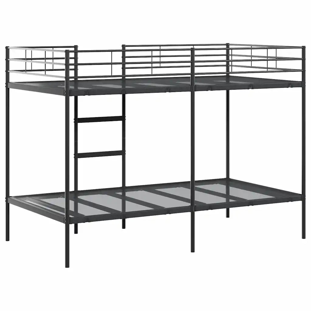 Letto singolo | Letto per adulti | Letto a Castello senza Materasso Nero 100x200 cm in Acciaio