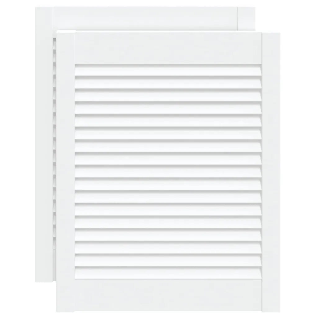Ante a Lamelle 2 pz Bianche 61,5x49,4 cm in Legno di Pino CFW1055930